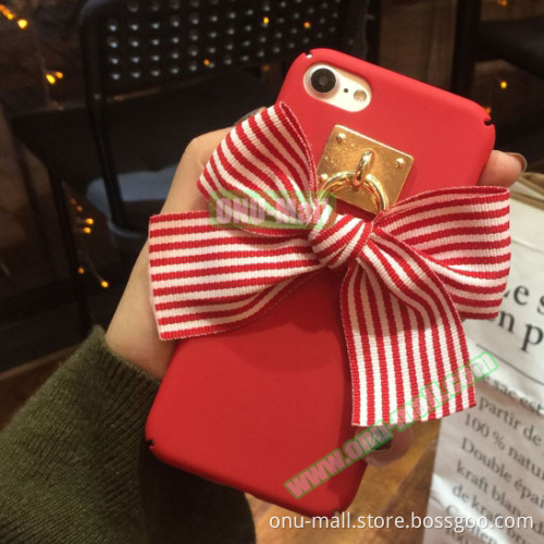 3D Red Bowknot Decoration Plastic Hard Case for iPhone 7 Case